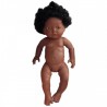 Poupée fille africain avec cheveux 42cm